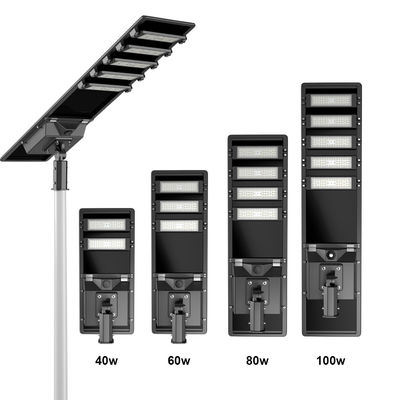 SMD5050 نور خورشیدی LED Street Light Sensor حرکت کنترل از راه دور 60 وات نور خورشیدی خیابان