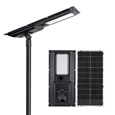 IP65 180lm/W همه در یک چراغ خیابانی خورشیدی 200W 300W 400W برای جاده های روستایی